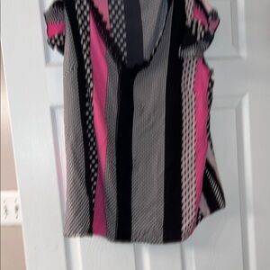Women’s top  Stripe & Dot Print Tank Top - Black, Pink, White